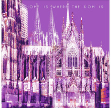 Illustration des Kölner Doms mit dem Schriftzug Zuhause ist, wo der Dom ist