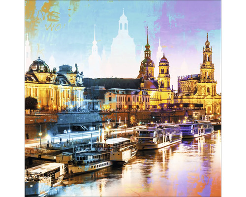 Glasbild Dresden II 20x20 cm