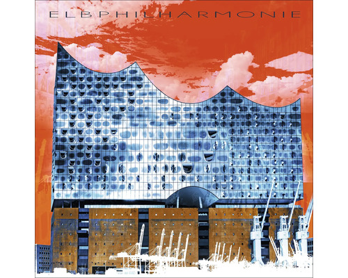 Glasbild Hamburg Elbphilharmonie I 20x20 cm