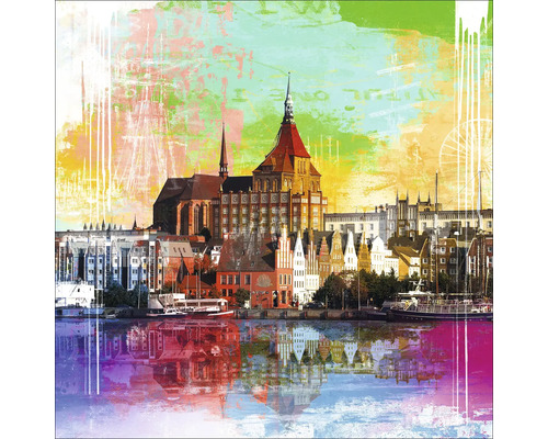 Glasbild Rostock II 20x20 cm