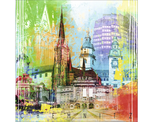 Glasbild Chemnitz I 20x20 cm