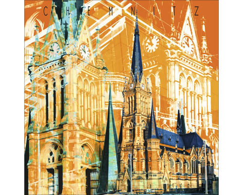 Glasbild Chemnitz II 30x30 cm