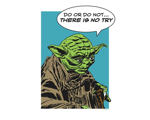 Poster SW Classic Comic Quote Yoda 30x40 cm