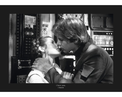 Poster SW Classic Leia Han Kiss Quote 70x50 cm