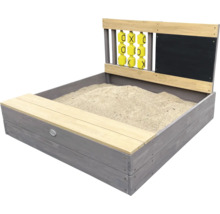 Sandkasten mit Sitzbank, Kreidetafel und Drehspiel