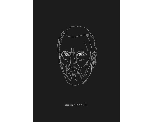 Poster SW Lines Dark Side Dooku 50x70 cm