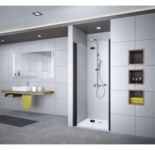 Drehfalttür für Nische Breuer Elana Komfort 1000x2000 mm Anschlag links Dekorglas Mastercarre schwarz