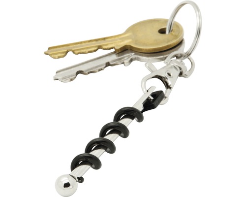Schlüsselanhänger mit Schlüssel und Korkenzieher