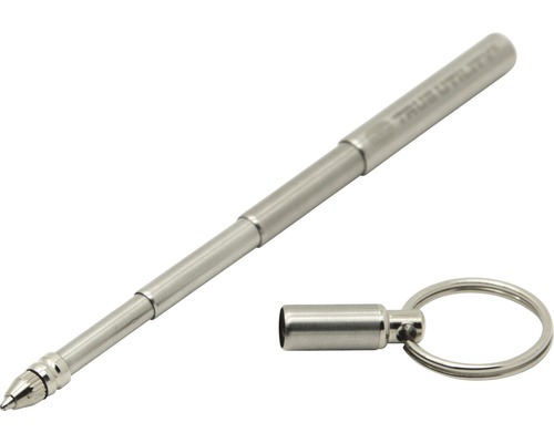 Teleskopkugelschreiber aus Metall mit Schlüsselanhänger