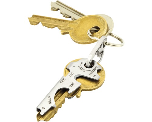 Schlüsselanhänger mit Schlüssel und Werkzeugfunktionen