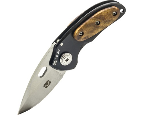 Taschenmesser mit Metallklinge und Holzgriff