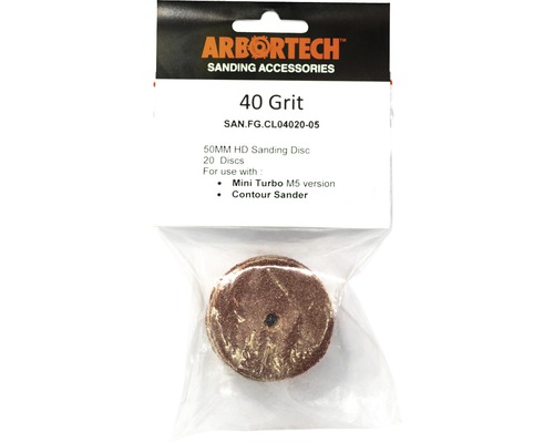Arbortech Schleifscheiben, 50 mm, 40er Körnung, 20 Stück, im Paket