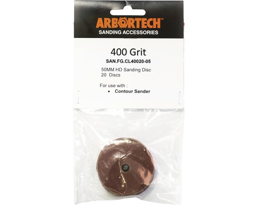 Arbortech Schleifscheiben Zubehör, 400er Körnung, 50 Millimeter HD Schleifscheibe, 20 Stück, für Konturschleifer