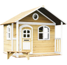 Holzspielhaus mit Veranda und Sitzbank