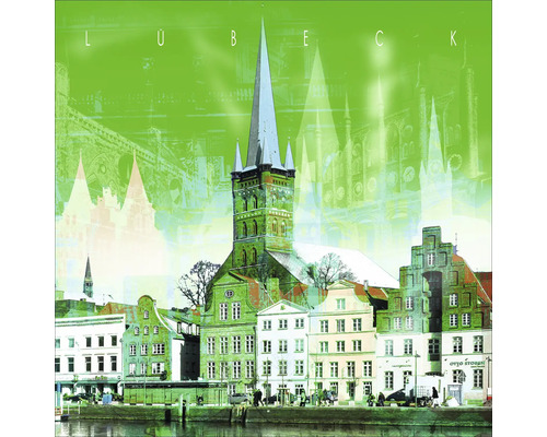 Glasbild Lübeck I 20x20 cm