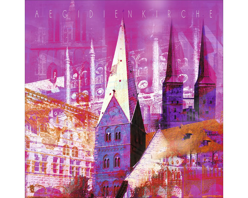 Glasbild Lübeck II 50x50 cm