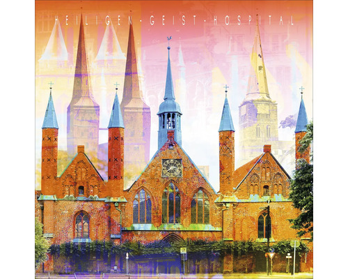 Glasbild Lübeck IV 20x20 cm