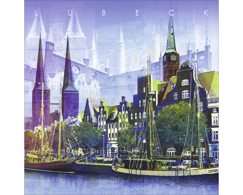 Glasbild Lübeck IX 20x20 cm
