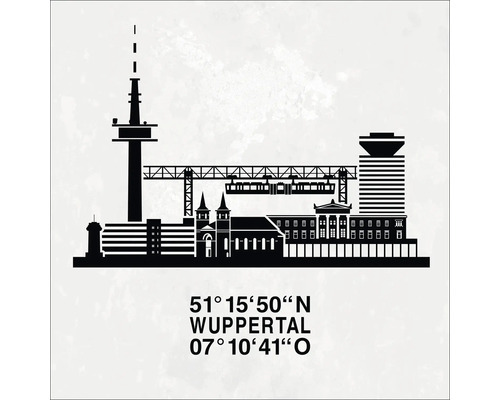 Illustration der Skyline von Wuppertal mit Koordinaten
