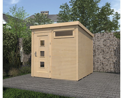 Gartenhaus weka Typ 171 Gr. 1 inkl. Fußboden 248 x 253 cm natur Gartenhaus aus Holz mit Tür und Fenster