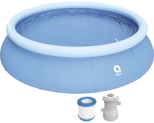 Aufstellpool Fast-Set-Pool PVC rund Ø 360x76 cm inkl. Kartuschenfilteranlage blau