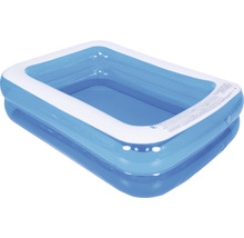 Aufstellpool Fast-Set-Pool Familypool PVC eckig 197x143x49 cm ohne Zubehör blau/weiss-thumb-3
