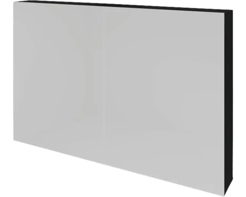 Spiegelschrank Sanox 2-türig 100x12x65 cm schwarz matt doppelt verspiegelt