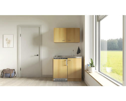 Miniküche Flex Well Nano Buche matt/Buche 100x60 cm inkl. Einbaugeräte Miniküche Flex Well Nano Buche matt/Buche 100x60 cm inkl. Einbaugeräte