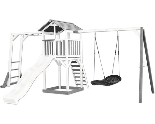 Spielplatz mit Rutsche, Schaukel und Klettergerüst