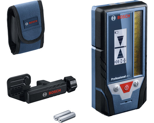 Laser-Empfänger Bosch Professional LR 7 inkl. 2 x Batterie (AA), Zubehör-Set