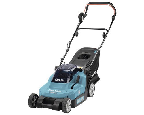 Akku Rasenmäher Makita DLM382PT2 inkl. 2 Akkus 18V, 5 Ah und Ladegerät Makita Akku Rasenmäher mit Fangkorb
