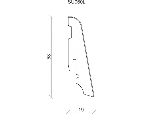 Profilleiste SU060L mit Maßangaben