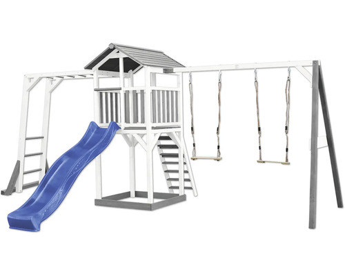 Spielturm mit Rutsche, Schaukeln und Klettergerüst für den Garten