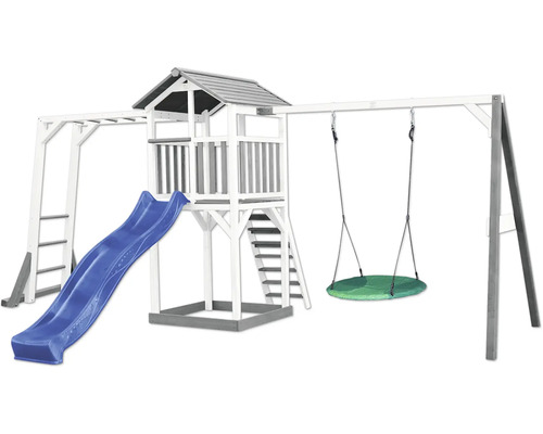 Spielturm mit Rutsche, Schaukel und Klettergerüst für den Garten