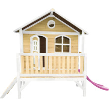 Spielhaus aus Holz mit Rutsche und Leiter für den Garten