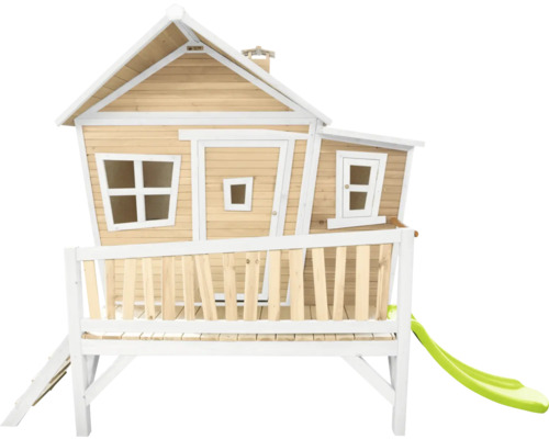 Holzspielhaus mit Rutsche und Leiter für den Garten