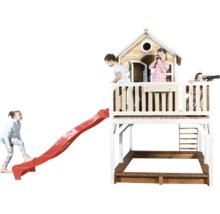 Spielhaus mit Rutsche und Sandkasten für Kinder