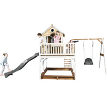 Spielturm mit Rutsche, Schaukel und Sandkasten für Kinder