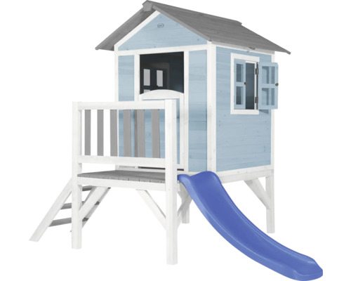 Spielhaus mit Rutsche, Leiter und Geländer aus Holz