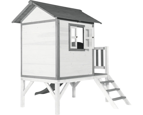 Spielhaus aus Holz mit Rutsche und Treppe für Kinder