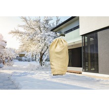 Pflanzenschutzhaube im winterlichen Garten zum Schutz von Pflanzen vor Kälte