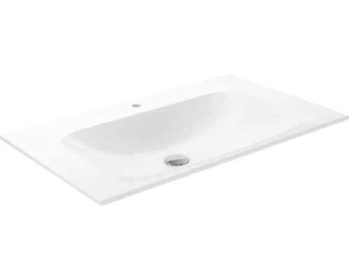 Möbelwaschbecken Keuco X-Line 80,5x49,4 cm glänzend ohne Beschichtung Waschbecken aus Sanitärkeramik mit Hahnloch