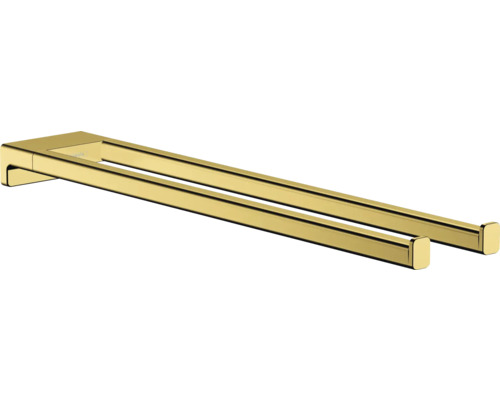 Doppel-Handtuchstange hansgrohe AddStoris 8x44,5x3,2 cm 2-arm schwenkbar gold glänzend