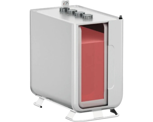 Geschnittener Heizöltank aus Kunststoff mit Füllstandsanzeige