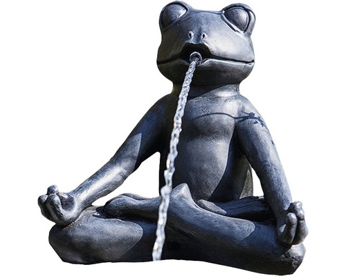 Teichfigur Yoga-Frosch im Schneidersitz 25 x 18 x 23 cm