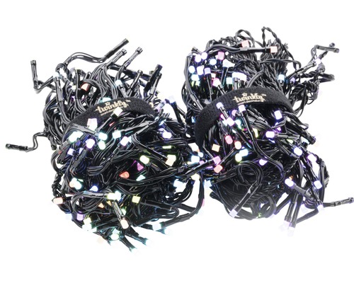 Zusammengebundene Lichterkette mit mehrfarbigen Leuchten