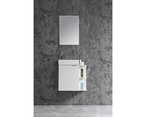 Waschbeckenunterschrank mit Spiegel zur Wandmontage im Badezimmer.