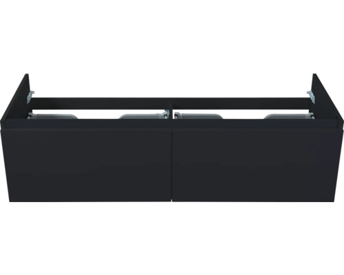 Waschbeckenunterschrank Sanox Frozen 40x140x45 cm ohne Waschbecken schwarz matt Schwarzer Waschtischunterschrank mit zwei Schubladen
