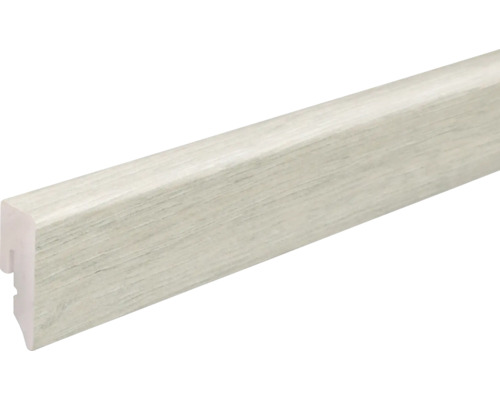 SKANDOR Sockelleiste PVC KU048L Eiche grau gekalkt 15 x 38,5 x 2400 mm Sockelleiste aus Kunststoff mit Holzdekor