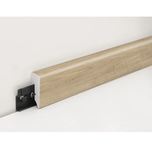 Sockelleiste mit Befestigungsclip an der Wand